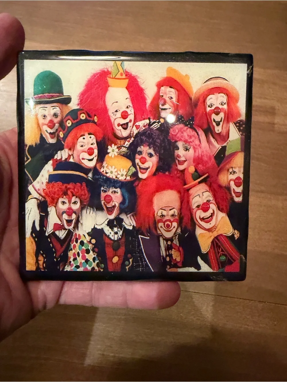 Vintage Clown Square Tile Coaster